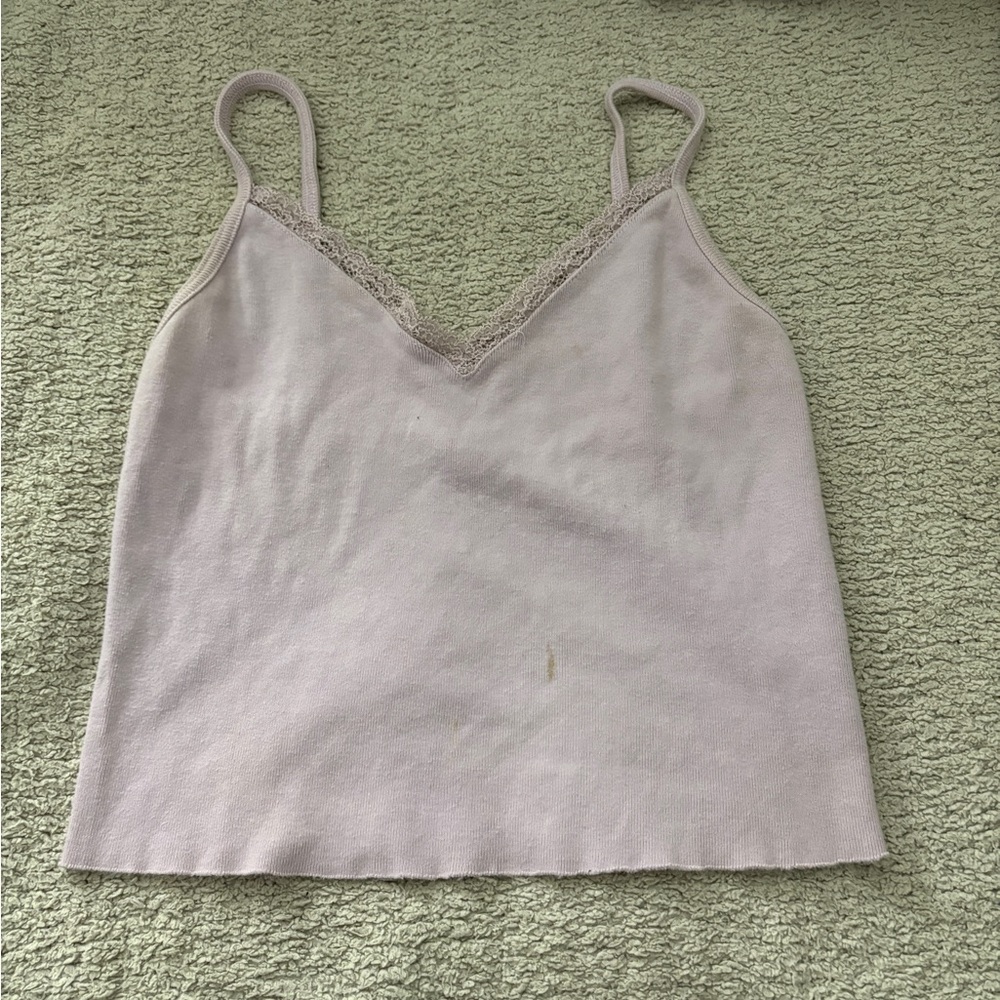 Pink Lace Trim BrandyTank Top